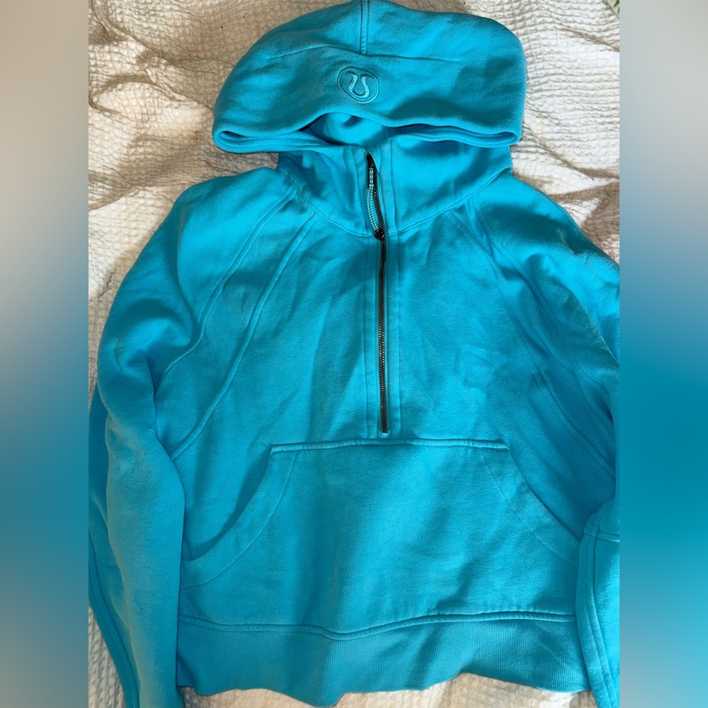 Turquoise Half-Zip Hoodie